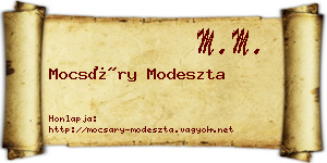 Mocsáry Modeszta névjegykártya